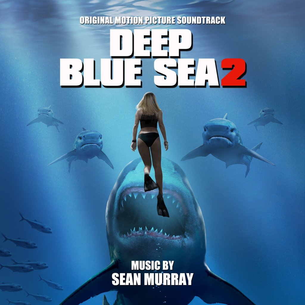 Deep Blue Sea 2 / Mavi Korku 2- Betimleyen: Arif Emre TİRYAKİ Dikey dikdörtgen formatlı görselin zemini, yüzeyden gün ışığı alan bir deniz dibinden oluşuyor.  Ön planda, siyah bikinisiyle deniz dibine dik vaziyette yüzen, Misty Calhuon ( Danielle Savre)’ un arkası dönük. Bikinisinin üst kısmı, sırtının yarısını kaplıyor. Sarı saçları sırtına kadar uzanan Misty’nin kolunda siyah bir saat, ayaklarında paletler var. Misty’nin gerisinde, birbiri arkasında sağlı sollu “V” şeklinde dizilmiş beş büyük köpekbalığı var.  En öndeki köpekbalığı, onu yakalayacakmışçasına Misty’nin ayaklarının hemen altında, ağzını kocaman açmış. Kocaman sivri dişleri, biri içe biri dışa dönük şekilde sıralanmış. Arkadaki köpekbalıklarının ağızları kapalı. Görselin sol alt kısmında, büyük balıklardan oluşan bir sürü var. Görselin üst kısmını ortayalayacak şekilde, büyük beyaz harflerle, filmin adı, “DEEP BLUE SEA 2” yazılmış. “2” rakamı kırmızı renkli. Film adının hemen üzerinde, daha küçük puntolu büyük harflerle, “ORIGINAL MOTION PICTURE SOUNDTRACK” yazılı. Görselin en altında, ortada “MUSIC BY SEAN MURRAY” yazıyor.