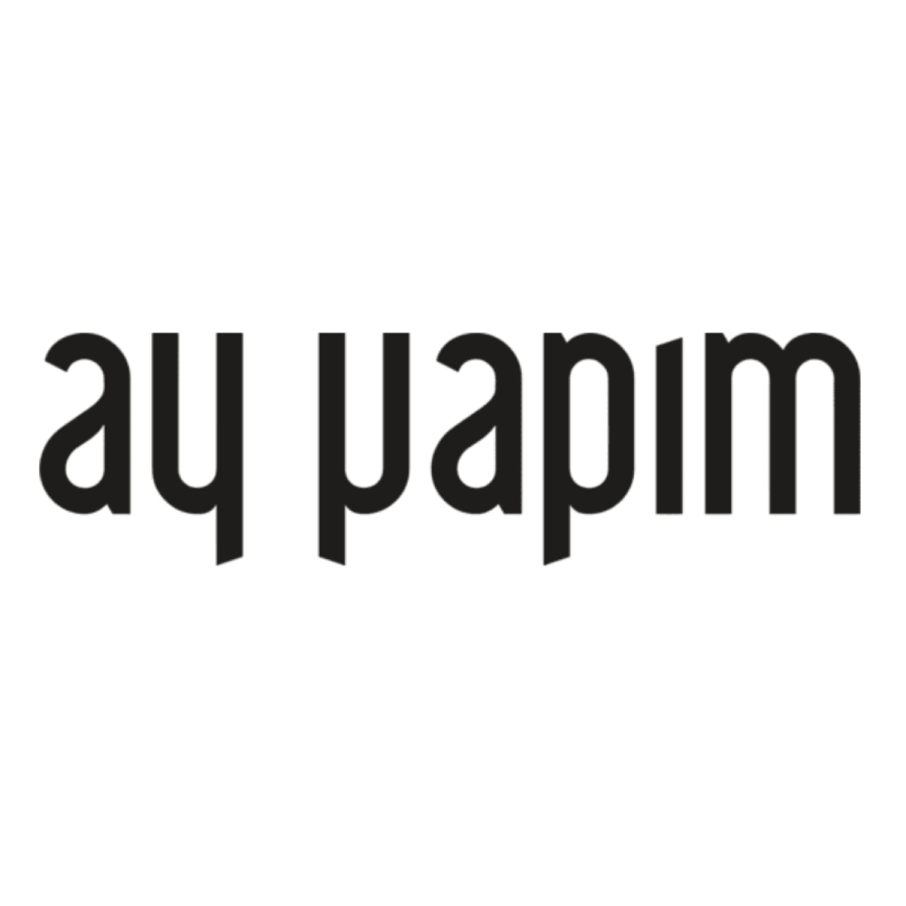 Beyaz arka plan üzerine siyah, stilize ve küçük harflerle yazılmış ay yapım logosu