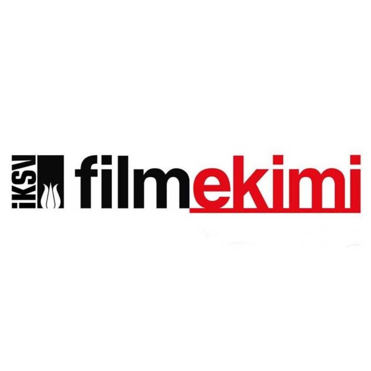 Beyaz zemin üzerinde filmekimi yazısı. Sol tarafta dikey İKSV yazısı ve lale figüründen oluşan siyah logo, yanında ise siyah renkli film ve kırmızı renkli ekimi kelimeleri bitişik şekilde yer alıyor.