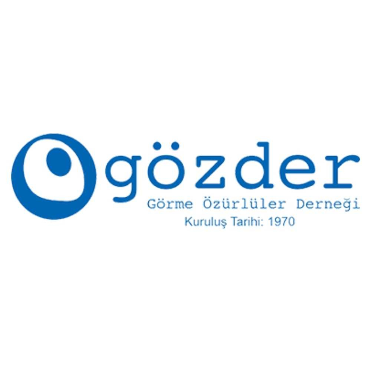 Gözder Görme Özürlüler Derneği logosu. Nazar boncuğunu andıran mavi bir göz amblemi ve yanında dernek adı ile 1970 kuruluş yılı ibaresinden oluşuyor.