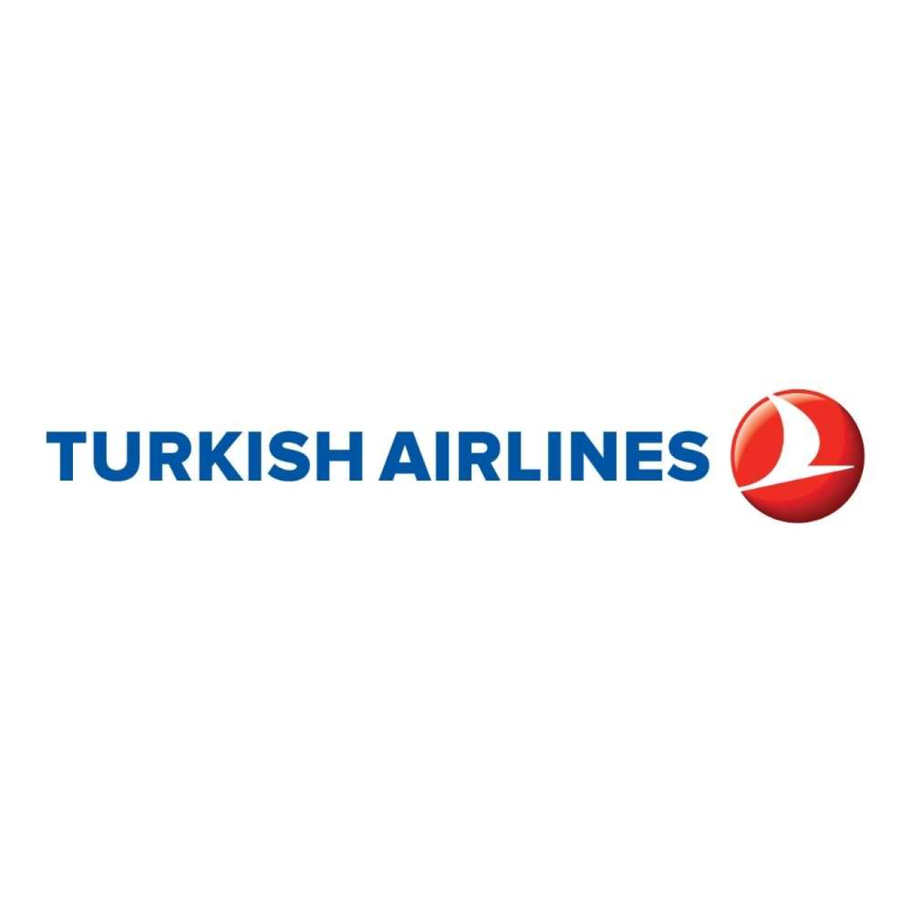 Beyaz zemin üzerinde, sol tarafta lacivert ve kalın harflerle yazılmış TURKISH AIRLINES ibaresi ve sağ tarafında kırmızı dairesel bir amblem içinde, stilize beyaz bir yaban kazı figürü yer alıyor
