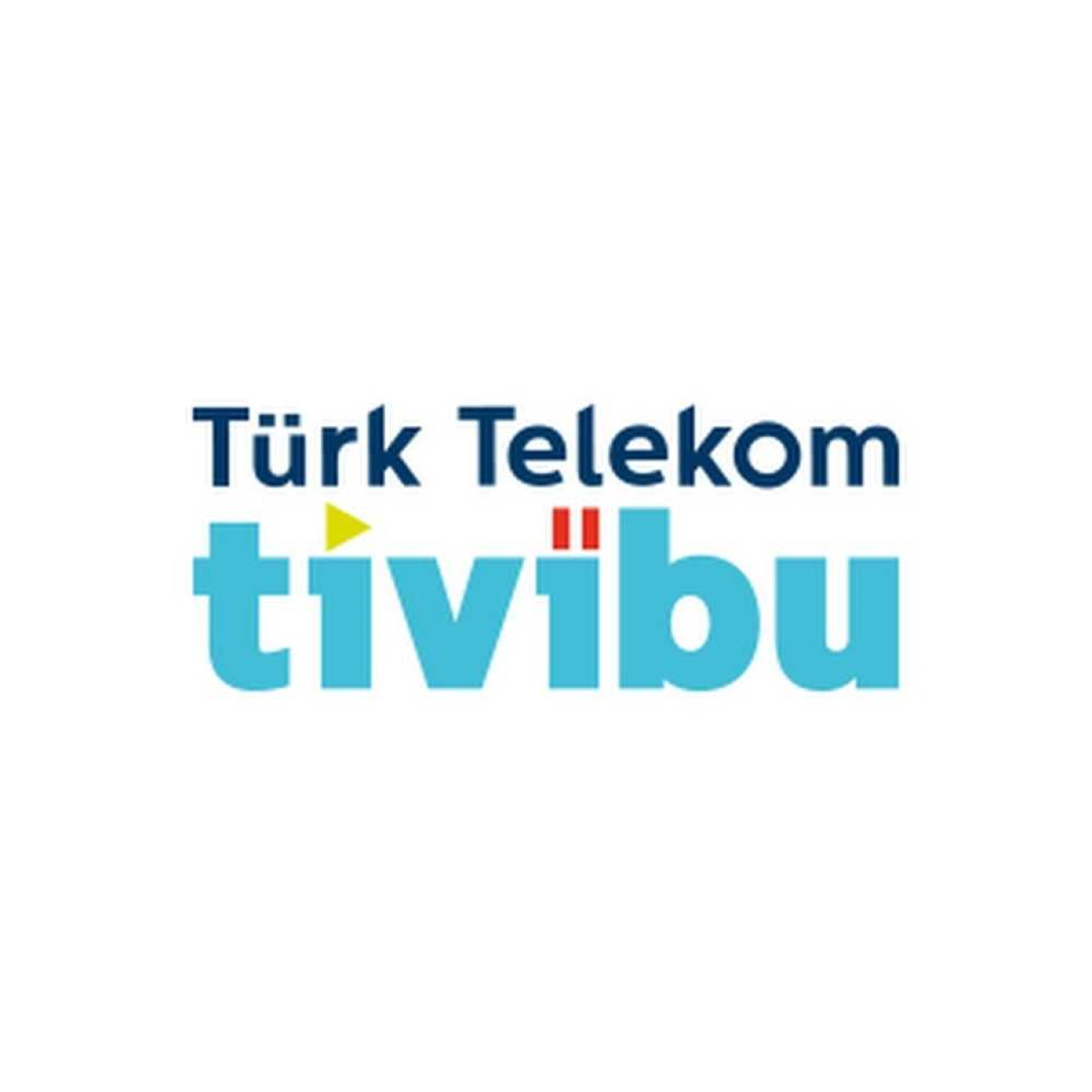 Türk Telekom Tivibu logosu: Lacivert Türk Telekom metni ve altında, üzerinde medya kontrol simgeleri (oynat ve duraklat) barındıran açık mavi tivibu yazısı bulunuyor.
