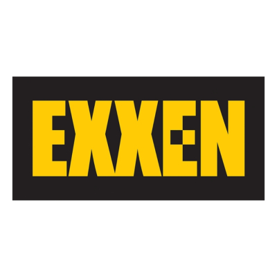 EXXEN Siyah dikdörtgen arka plan üzerine kalın, sarı harflerle yazılmış Exxen logosu.