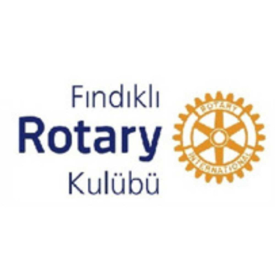FINDIKLI ROTARY KULÜBÜ Fındıklı Rotary Kulübü logosu. Sağda altın sarısı çark simgesi, solda ise mavi tonlarda Fındıklı Rotary Kulübü yazısı yer alıyor.